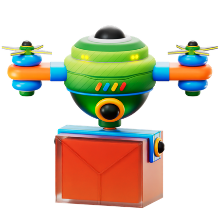 Entrega con drones  3D Icon