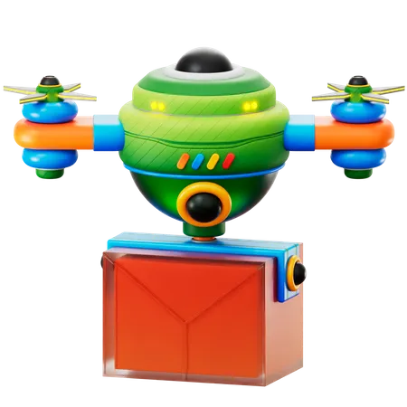 Entrega con drones  3D Icon