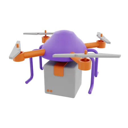 Entrega con drones  3D Icon