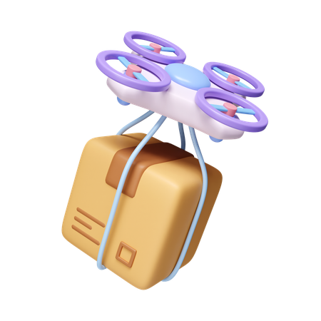 Entrega con drones  3D Icon