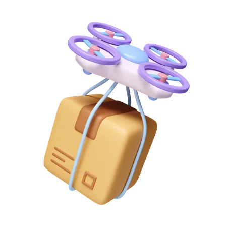 Entrega con drones  3D Icon