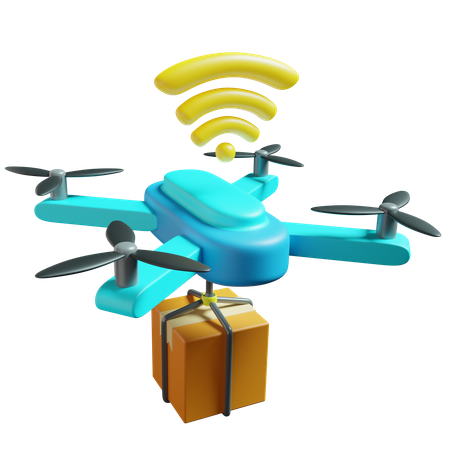 Entrega con drones  3D Icon