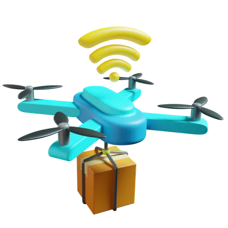 Entrega con drones  3D Icon