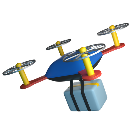 Entrega con drones  3D Icon