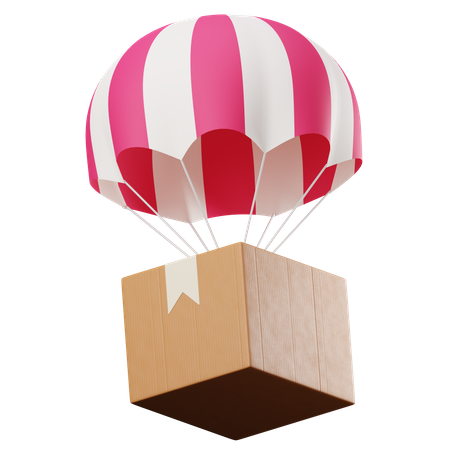 Entrega en paracaídas  3D Illustration