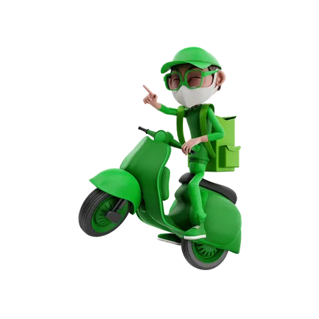 Entrega en scooter  3D Illustration