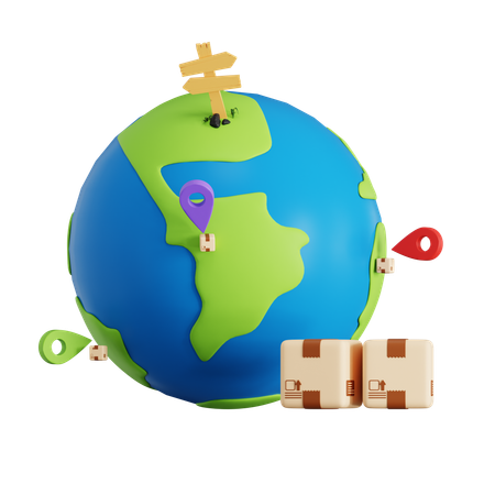 Envío internacional  3D Icon