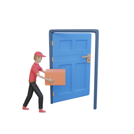 Entrega na porta  3D Illustration