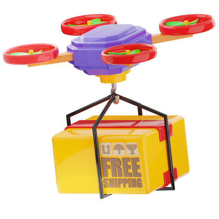 Entrega de drones  3D Icon