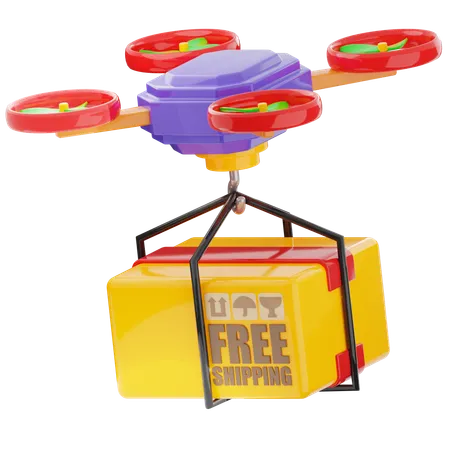 Entrega de drones  3D Icon