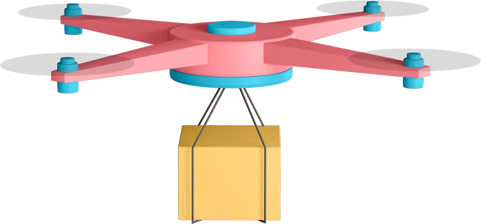 Entrega de drones  3D Illustration