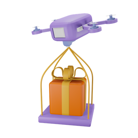 Entrega de drones  3D Illustration