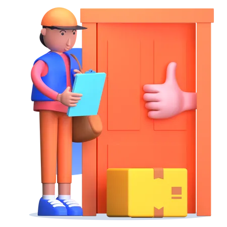 Entrega porta a porta  3D Illustration