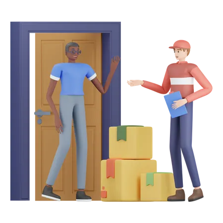 Entrega porta a porta  3D Illustration