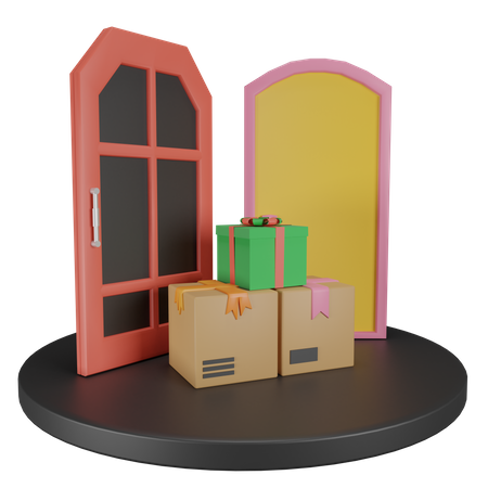 Entrega puerta a puerta  3D Illustration