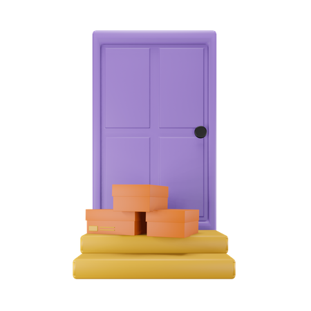 Entrega puerta a puerta  3D Illustration