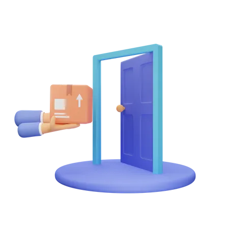 Entrega puerta a puerta  3D Illustration