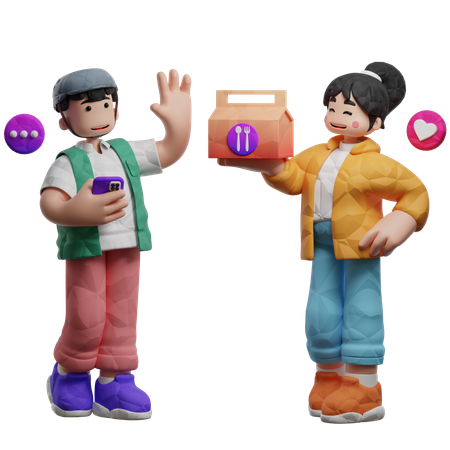 Entrega de paquetes de comida  3D Icon