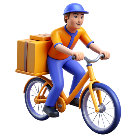 Entregador de bicicletas  3D Icon