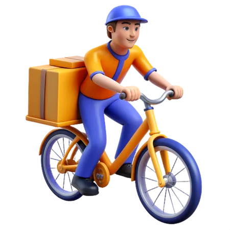 Entregador de bicicletas  3D Icon