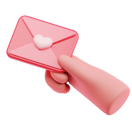 Entregando carta de amor  3D Icon