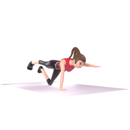 Entrenador de yoga haciendo yoga  3D Illustration