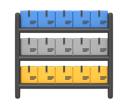 Paquet d'étagères d'entrepôt  3D Icon