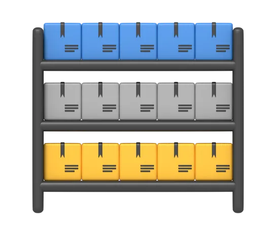 Paquet d'étagères d'entrepôt  3D Icon