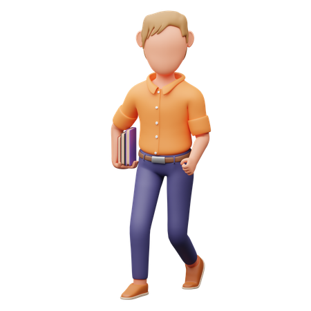 Entrepreneur Carrying Books  3D Illustration