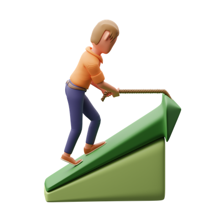 Entrepreneur Riding Arrow  3D Illustration