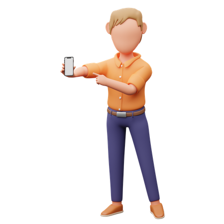 Entrepreneur Showing Mobile Screen  3D Illustration