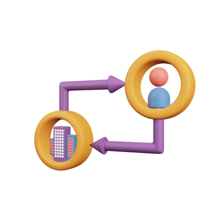 D'entreprise à consommateur  3D Illustration