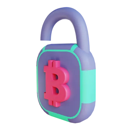 Bitcoin freischalten  3D Illustration