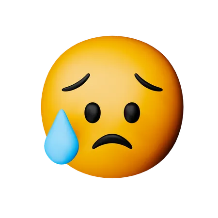 Enttäuschtes aber erleichtertes Gesicht Emoji  3D Icon