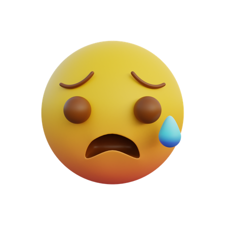 Enttäuschtes aber erleichtertes Gesicht mit kaltem Schweiß  3D Emoji
