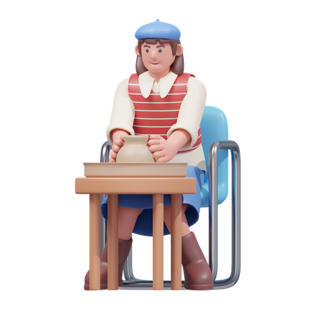 Entusiasta de la artesanía que da forma a la cerámica  3D Icon