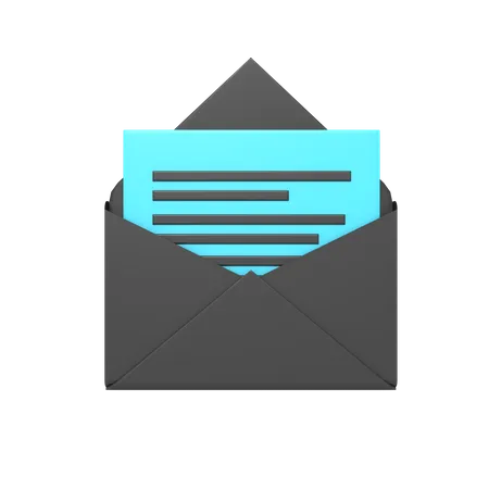 Envelope aberto  3D Icon