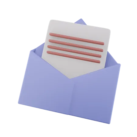 Envelope aberto de notícias  3D Icon