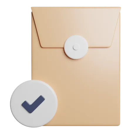 Envelope aprovado  3D Icon