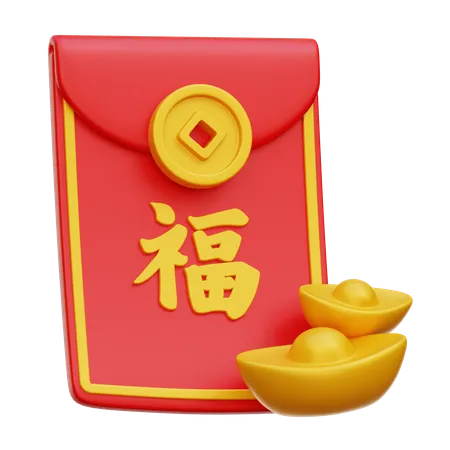 Envelope Chinês  3D Icon