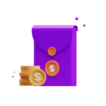 Envelope coins  3D Icon