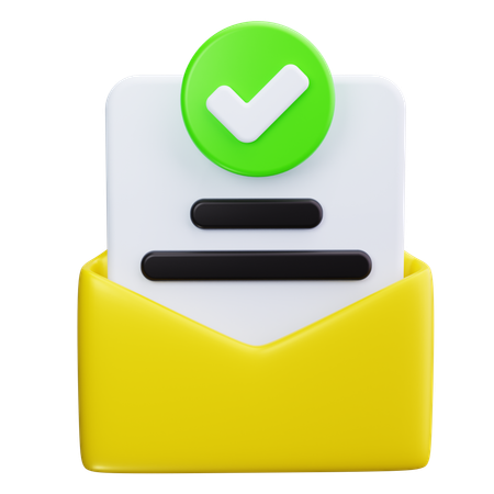 Envelope com cheque  3D Icon