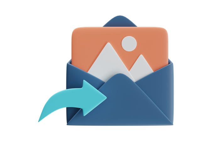 Envelope com upload de imagem  3D Icon