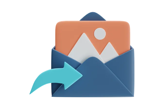 Envelope com upload de imagem  3D Icon