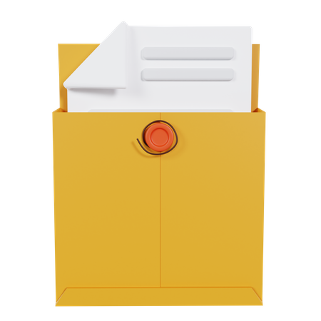 Envelope confidencial  3D Icon