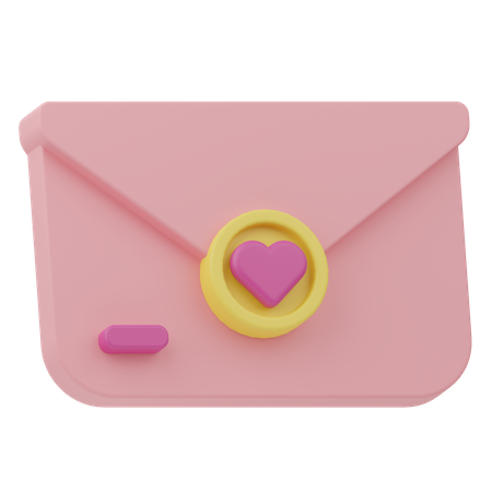 Envelope de coração  3D Icon