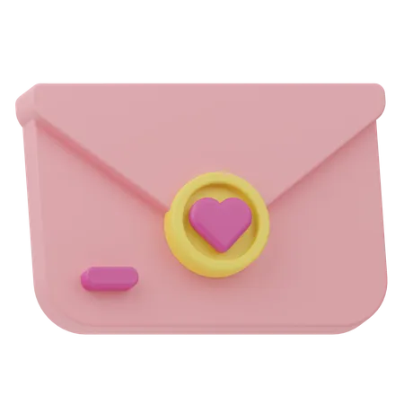 Envelope de coração  3D Icon