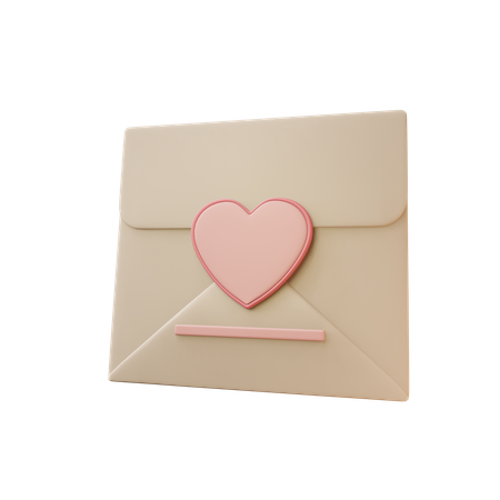 Envelope de amor  3D Icon