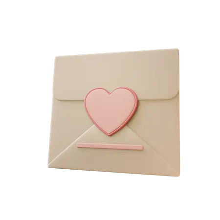 Envelope de amor  3D Icon