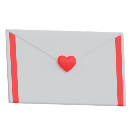 Envelope de amor  3D Illustration